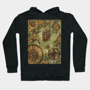 Old Fantasy Pirate Map. Hoodie